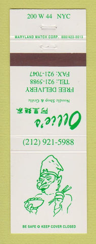 Matchbook Cover - Ollie's Noodle Shop New York City