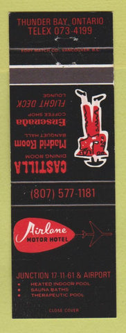 Matchbook Cover - Airlane Motor Hotel Thunder Bay ON