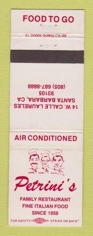Matchbook Cover - Petrini's Family Restaurant Italian Santa Barbara CA