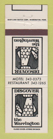 Matchbook Cover - Discover the Warrington Motor Lodge Restaurant Warrington PA