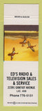 Matchbook Cover - Ed's Radio TV Sales Detroit? MI