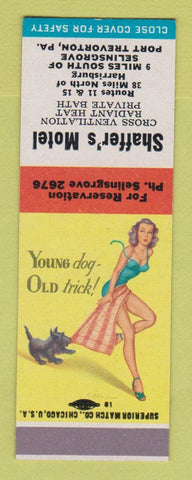 Matchbook Cover - Shaffer's Motel Port Trevorton PA pinup SAMPLE