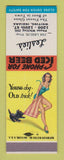 Matchbook Cover - Leslie's Whiting IN bar Jim Leslie pinup SAMPLE