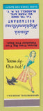 Matchbook Cover - Louie's Highland Acres Restaurant Blasdell NY pinup SAMPLE