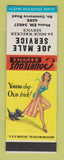 Matchbook Cover - Joe Male Service oil gas towing wrecker pinup SAMPLE