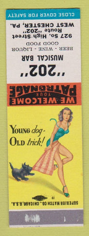 Matchbook Cover - 202 Musical Bar West Chester PA pinup SAMPLE
