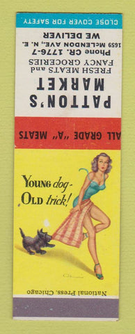 Matchbook Cover - Patton's Market Grocery Atlanta? GA? pinup SAMPLE