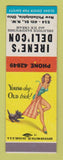 Matchbook Cover - Irene's Deli New Philadelphia OH pinup SAMPLE