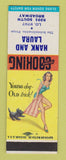 Matchbook Cover - Hank and Laura Schnellmanns Restaurant pinup SAMPLE