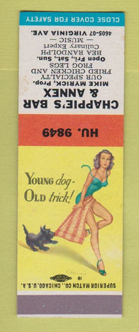 Matchbook Cover - Chappie's Bar Annex Mike Myrick Bea Randolph pinup SAMPLE
