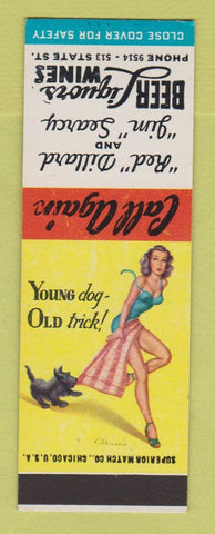 Matchbook Cover - Red Dillard Jim Searcy Liquor pinup SAMPLE