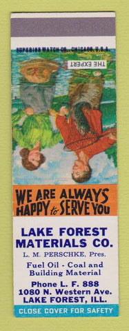 Matchbook Cover - Lake Forest Materials Lake Forest IL coal oil lumber SAMPLE