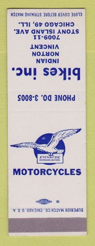 Matchbook Cover Evinrude Boat Motors Indian Norton Motorcycles Chicago IL SAMPLE