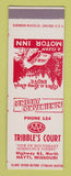 Matchbook Cover - Tribble's Court Motel Hayti MO low phone # SAMPLE