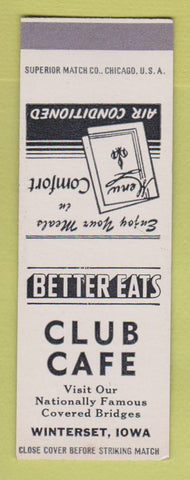 Matchbook Cover - Club Cafe Winterset IA SAMPLE