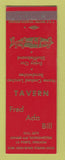Matchbook Cover - Fred and Bill Tavern La Porte IN shuffleboard SAMPLE