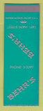 Matchbook Cover - Behr's SAMPLE