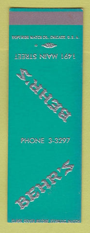 Matchbook Cover - Behr's SAMPLE
