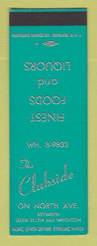 Matchbook Cover - The Clubside Glen Ellyn? IL? SAMPLE