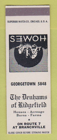 Matchbook Cover - Denhams of Ridgefield Houses Farms CT SAMPLE