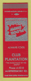 Matchbook Cover - Club Plantation Nashville? TN? SAMPLE
