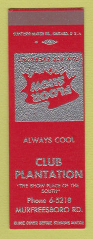 Matchbook Cover - Club Plantation Nashville? TN? SAMPLE