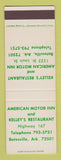 Matchbook Cover - American Motor Inn Kelly's Restaurant Batesville AR SAMPLE