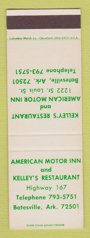 Matchbook Cover - American Motor Inn Kelly's Restaurant Batesville AR SAMPLE