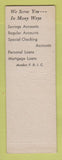 Matchbook Cover - Plainville Trust Company CT SAMPLE