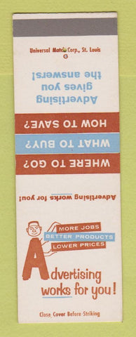 Matchbook Cover - Advertising Works Universal Match SAMPLE