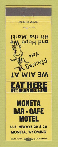 Matchbook Cover - Moneta Bar Cafe Motel WY