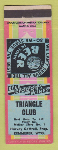 Matchbook Cover - Triangle Club Kemmerer WY