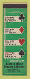 Matchbook Cover - Black and White Grocery Market Cheyenne WY