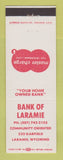 Matchbook Cover - Bank of Laramie WY Master Charge