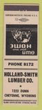 Matchbook Cover - Holland Smith Lumber Cheyenne WY