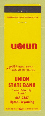 Matchbook Cover - Union State Bank 76 oil gas Upton WY