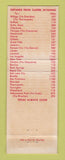 Matchbook Cover - Red White Cafes Casper WY