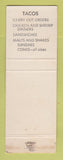 Matchbook Cover - Casper Tastee Freez Hamburgers Casper WY