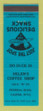Matchbook Cover - Helen's Coffee Shop Casper WY