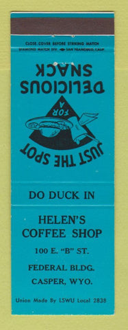 Matchbook Cover - Helen's Coffee Shop Casper WY