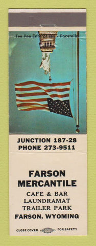 Matchbook Cover - Farson Mercantile Farson wY cafe bar laundry
