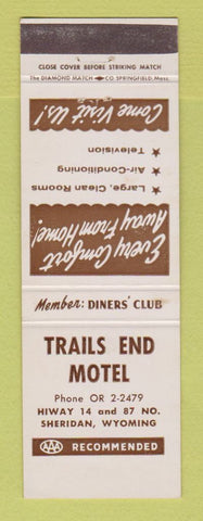 Matchbook Cover - Trails End Motel Sheridan WY