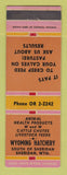 Matchbook Cover - Wyoming Hatchery Feed Sheridan WY