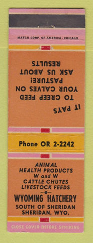 Matchbook Cover - Wyoming Hatchery Feed Sheridan WY
