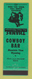 Matchbook Cover - Cowboy Bar Mountain View WY