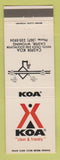 Matchbook Cover - KOA Camping Casper WY