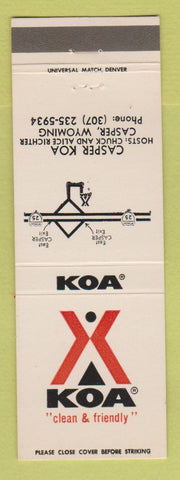 Matchbook Cover - KOA Camping Casper WY
