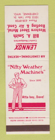 Matchbook Cover - Lennox Heating Air Conditioning Cheyenne WY Bill Smith