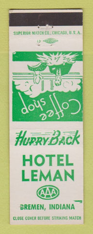 Matchbook Cover - Hotel Leman Bremen IN