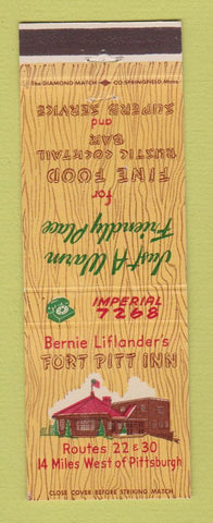 Matchbook Cover - Fort Pitt Inn Bernie Liflander's Pittsburgh PA
